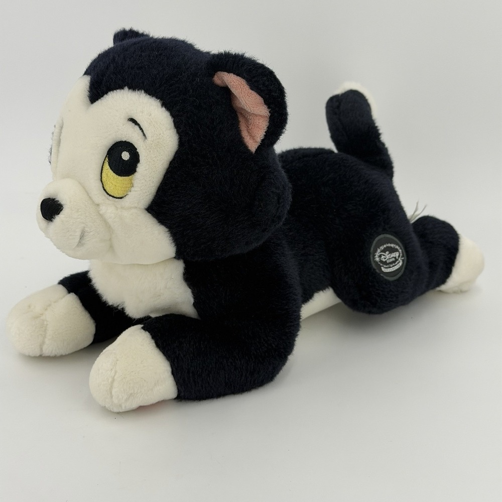 Vintage Disney Store FIGARO core Plush Cat Pinocchio Toy kitty black white